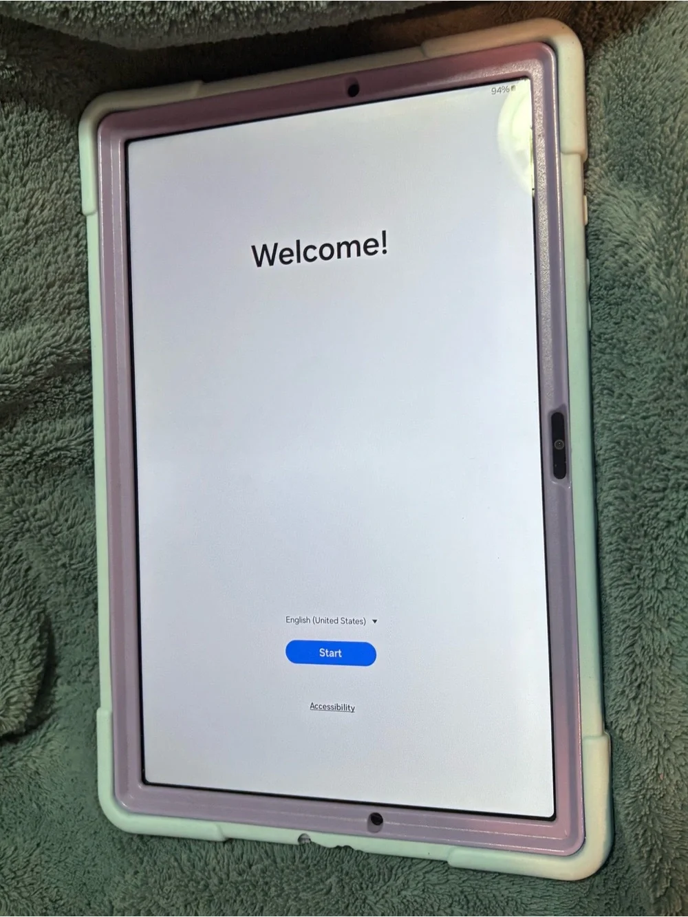 Samsung Purple Tablet with blue Protective Case
